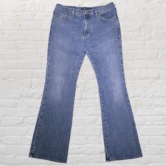 VTG Express Low Rise Flare Jeans Women's Junior 9/10 Long Y2K Retro Hippie 34x32 - Picture 1 of 10